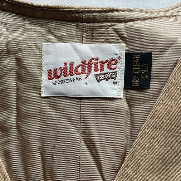 Desert Western Rodeo Levi’s Wildfire Vest Med Tan 70s Cowboy Neutral Rugged VTG - Picture 12 of 15